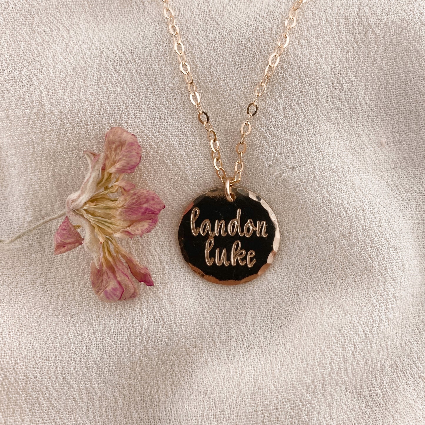 Custom 1-2 line Luna Necklace - gold