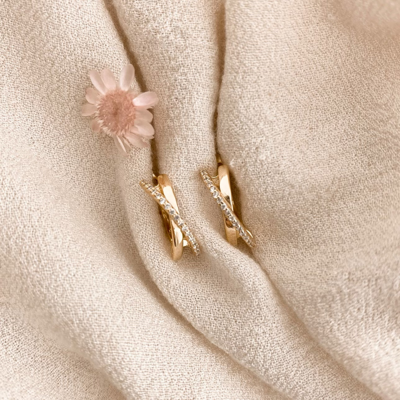 Crystal cross over hoops