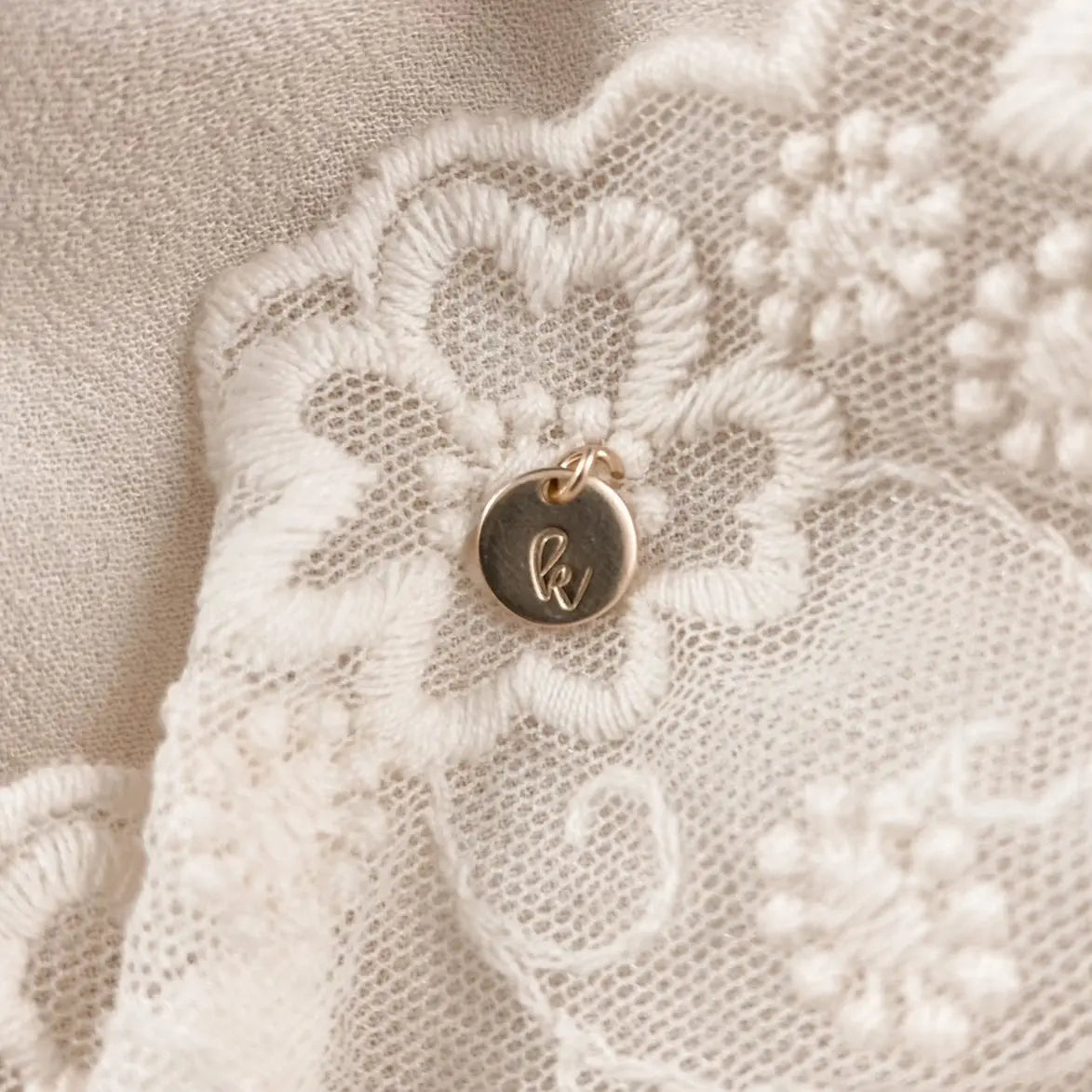 Add on mini initial disc - gold Lise's Pieces