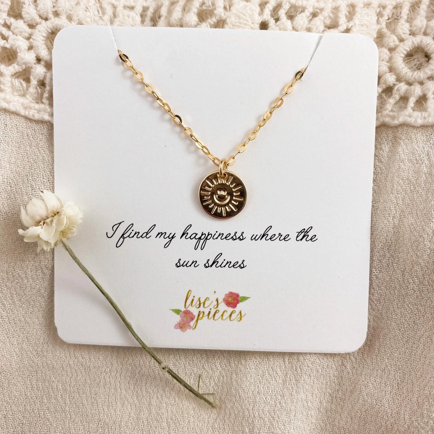 Happy sun necklace Lise's Pieces