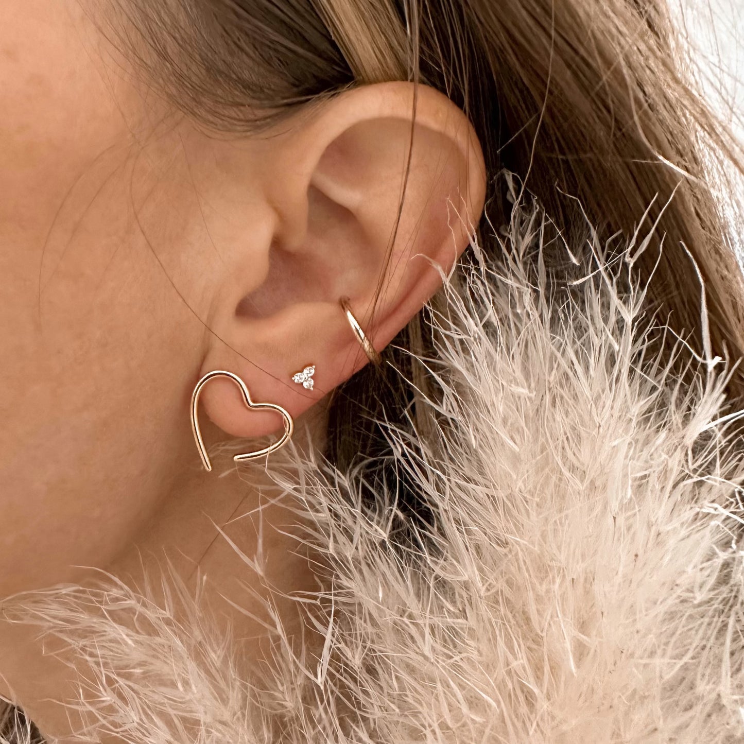 tiny triple crystal studs -choose color