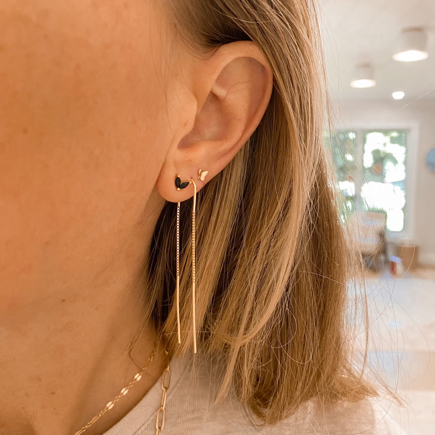 Tiny butterfly studs - gold