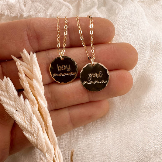 Boy mama/ Girl mama necklace - gold