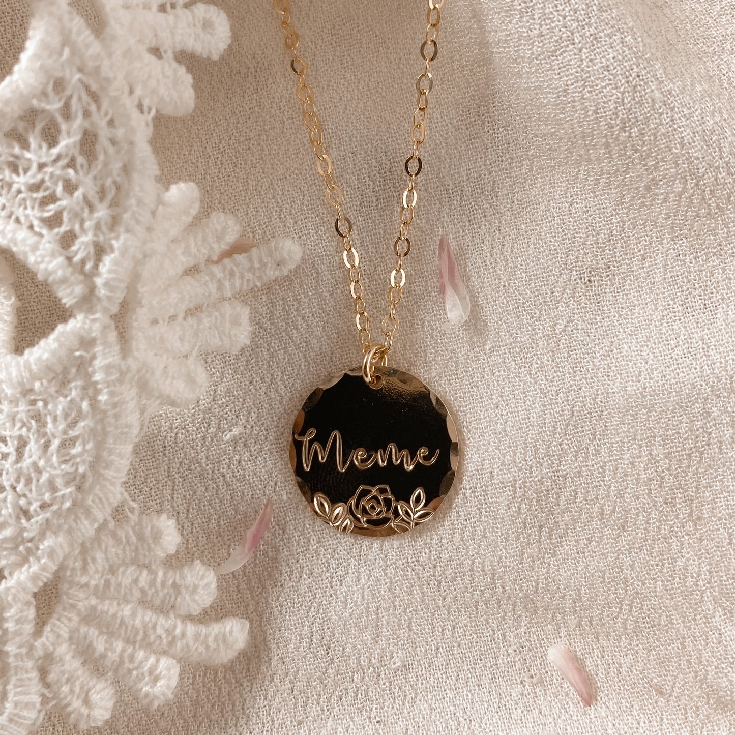 Custom 1-2 line Luna Necklace - gold
