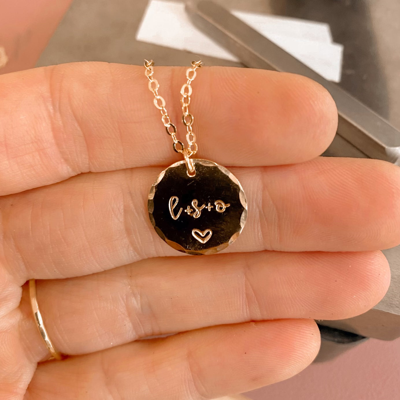 Custom 1-2 line Luna Necklace - gold
