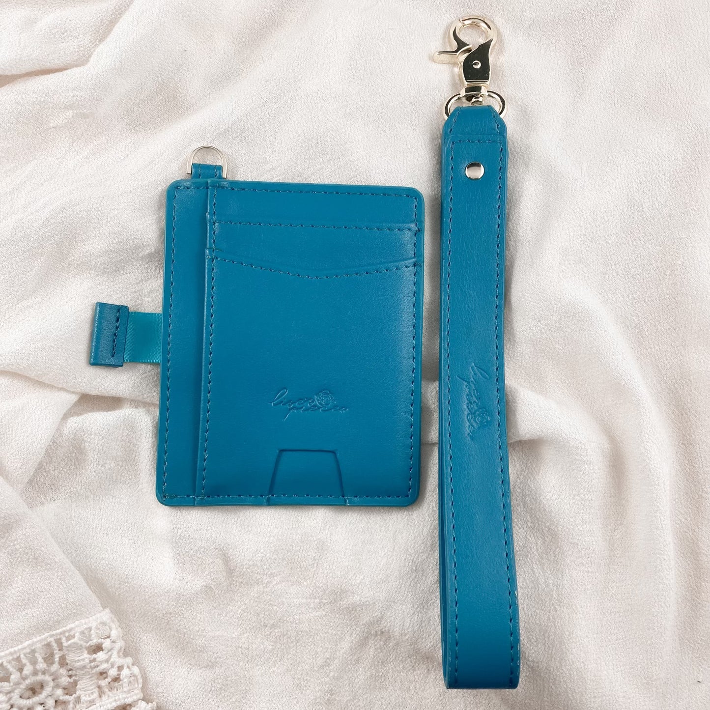 vegan leather wristlet - teal or crimson