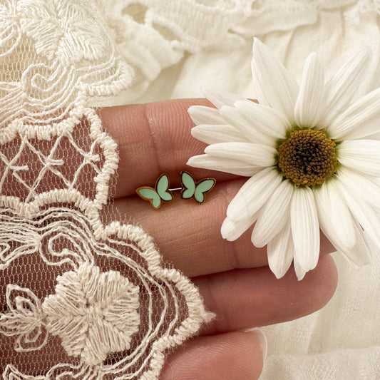 Teal Butterfly Screwbacks