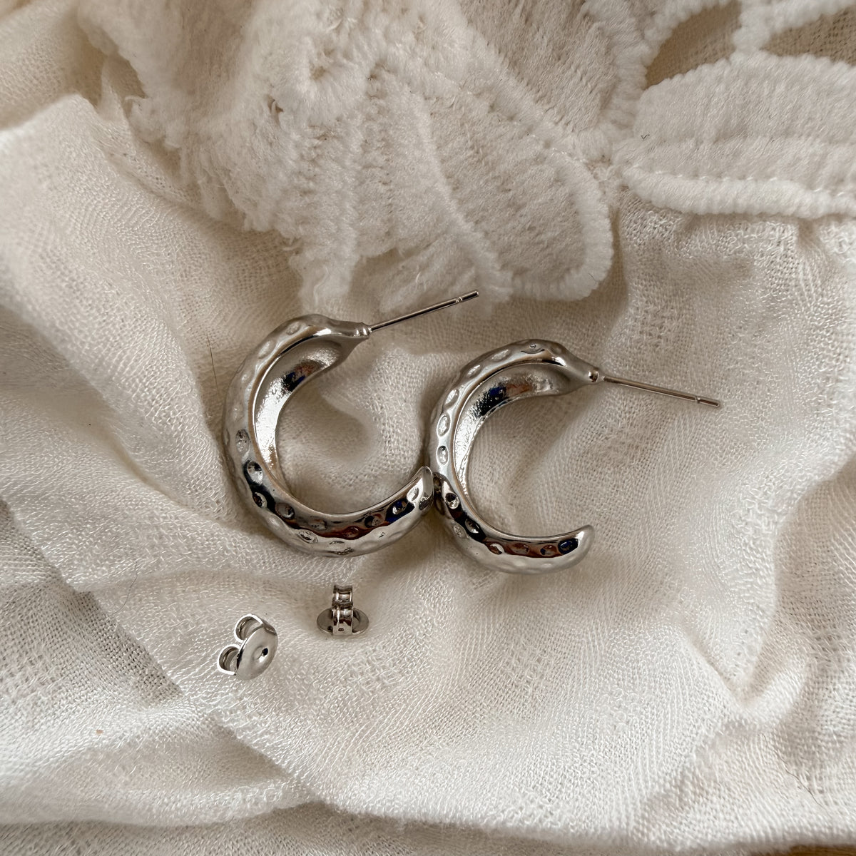Wide dimpled hoops Lise's Pieces