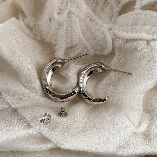 Wide dimpled hoops Lise's Pieces