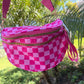 Oversized Crossbody - Double pink Checkered Lise's Pieces