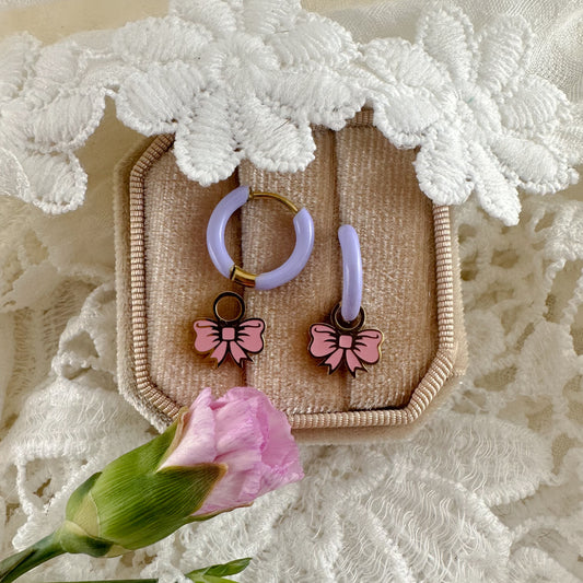 HOOPS for charms - Periwinkle Enamel