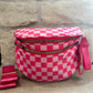 Oversized Crossbody - Pink Checkered