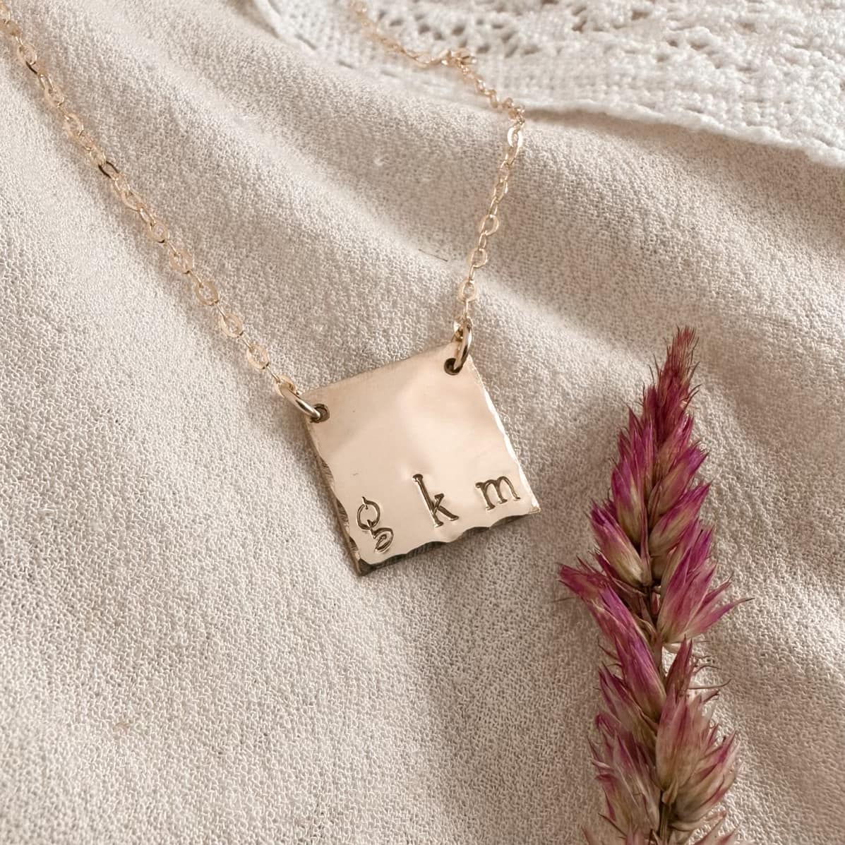 Initial Square Necklace