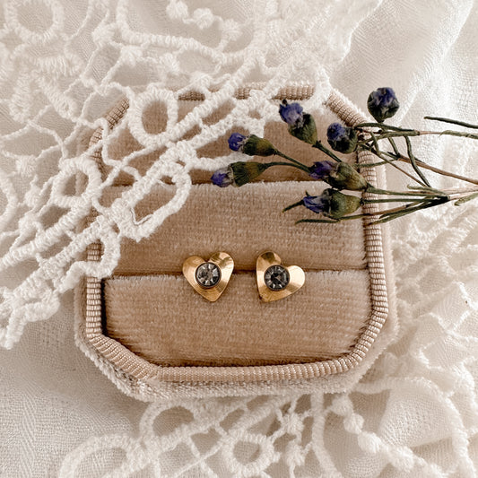 Crystal heart Screwbacks