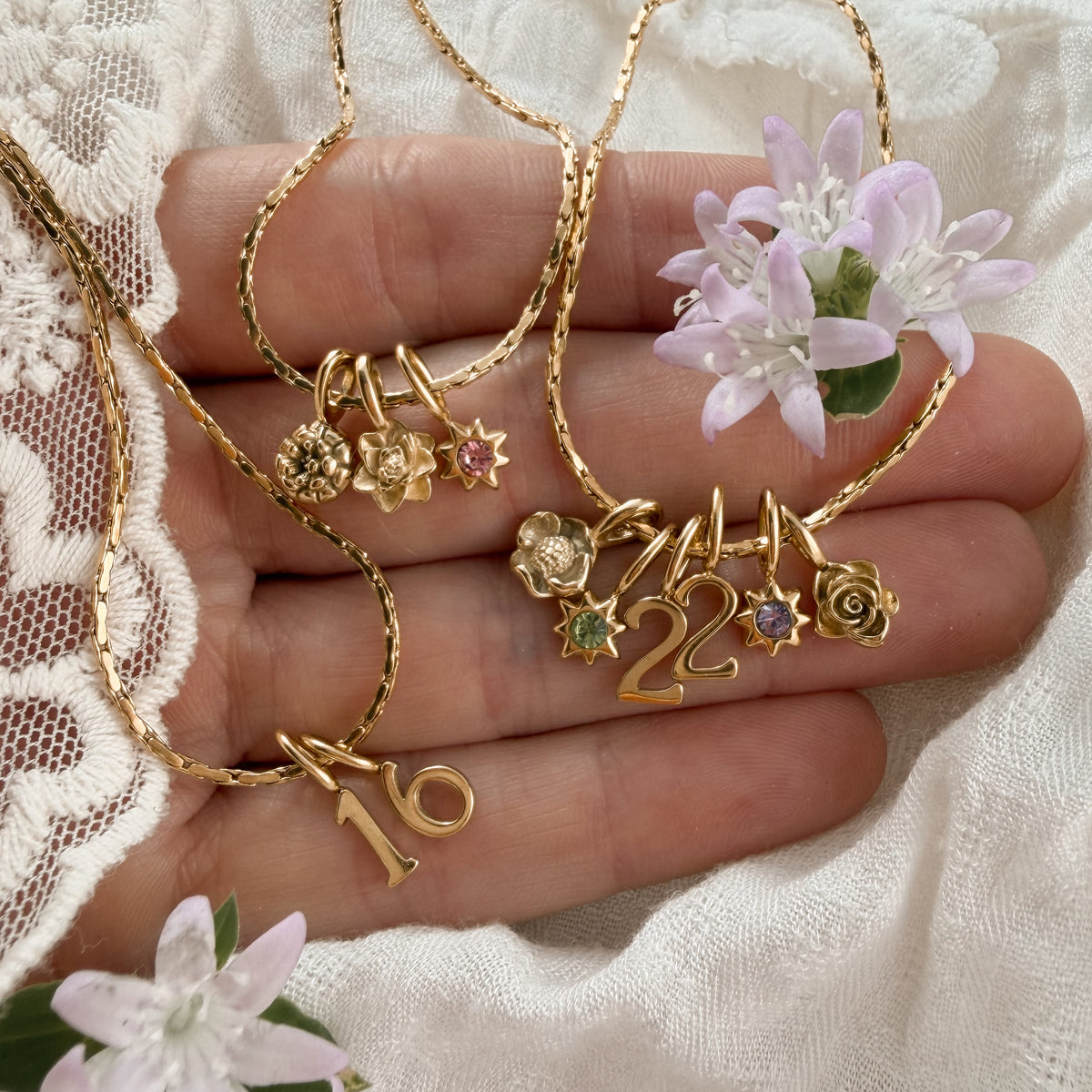 *CHARMS* Floral Story Necklace Lise's Pieces