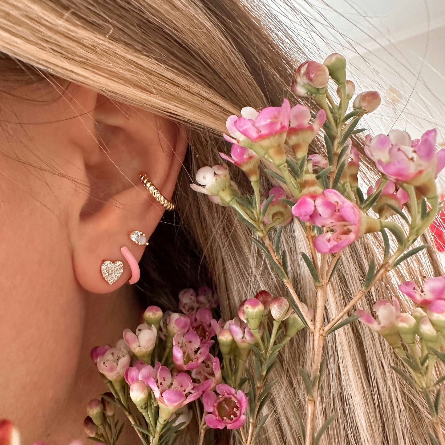 Opal crystal studs - gold