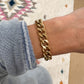 Blue enamel curb chain bracelet - gold