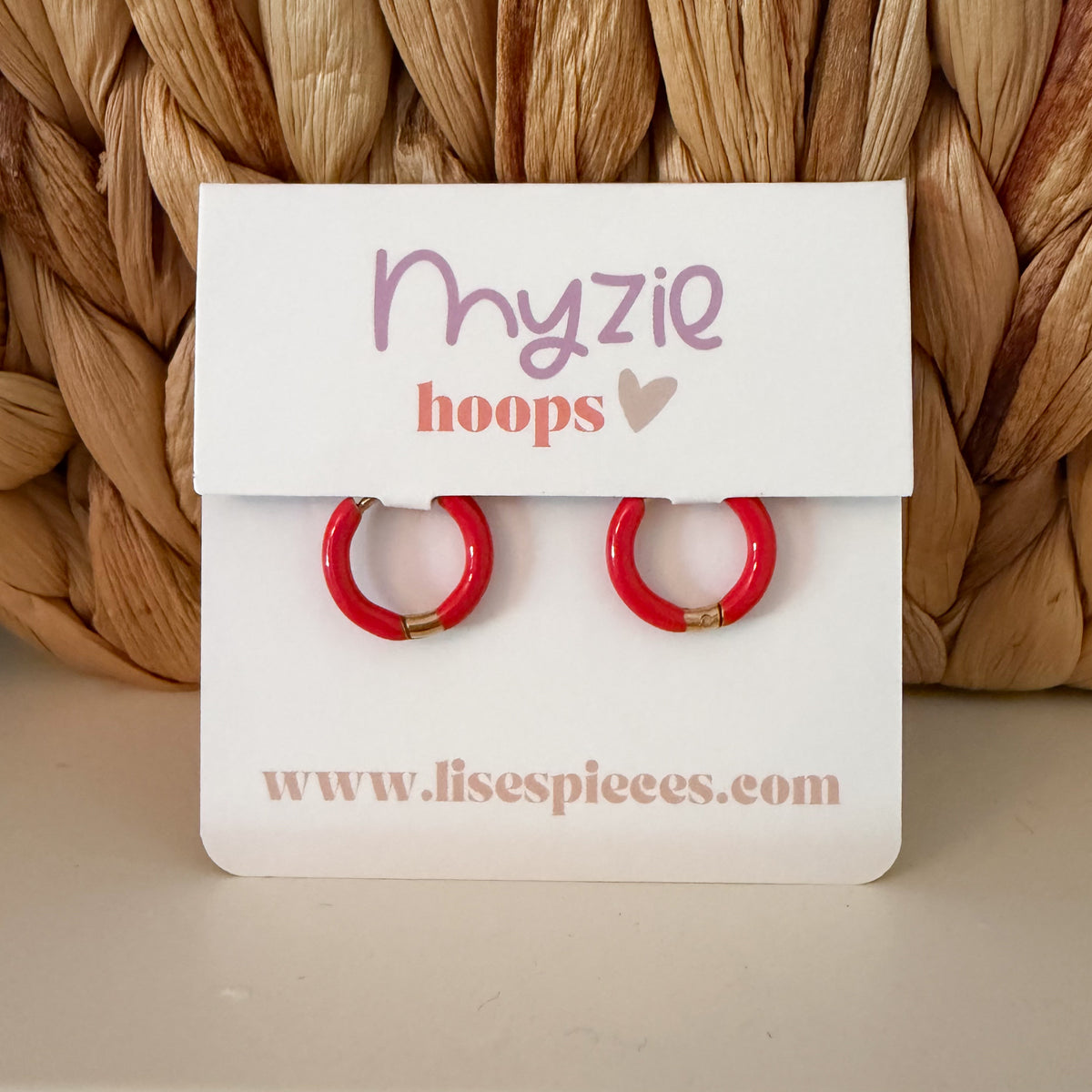 HOOPS for charms - Red enamel Lise's Pieces