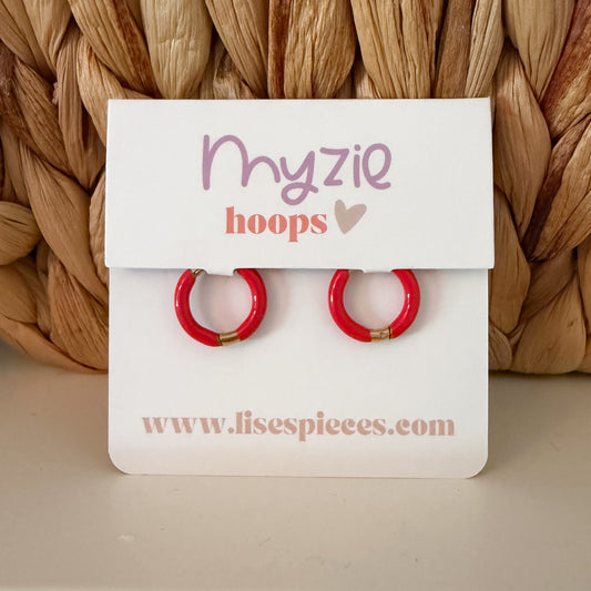 HOOPS for charms - Red enamel Lise's Pieces