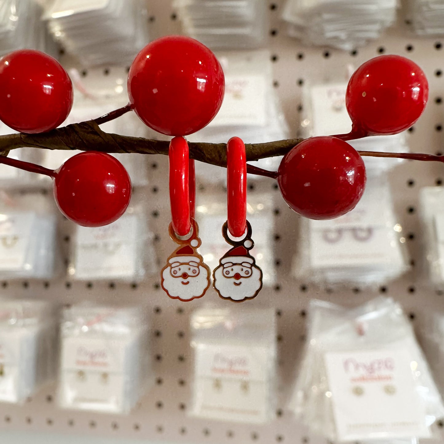 HOOPS for charms - Red enamel