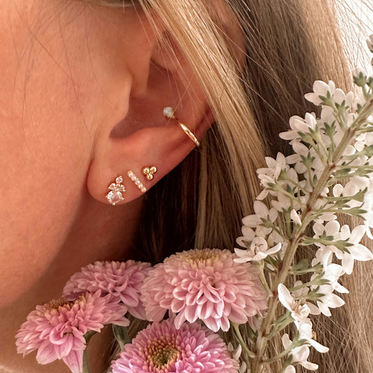 Triple Cluster Mini Stud - silver