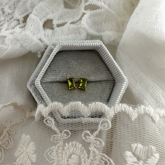 Light Green mini Baguette studs