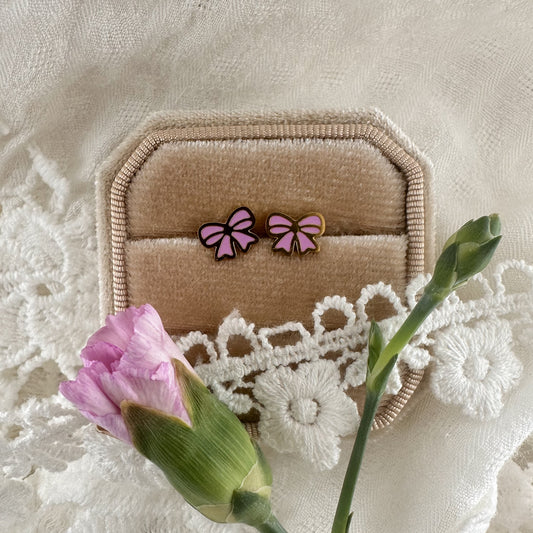 Purple Bow Screwbacks