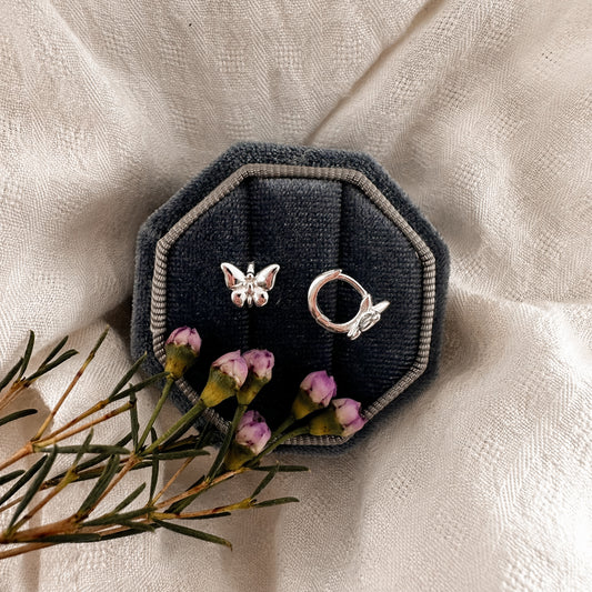 Silver Butterfly Huggies