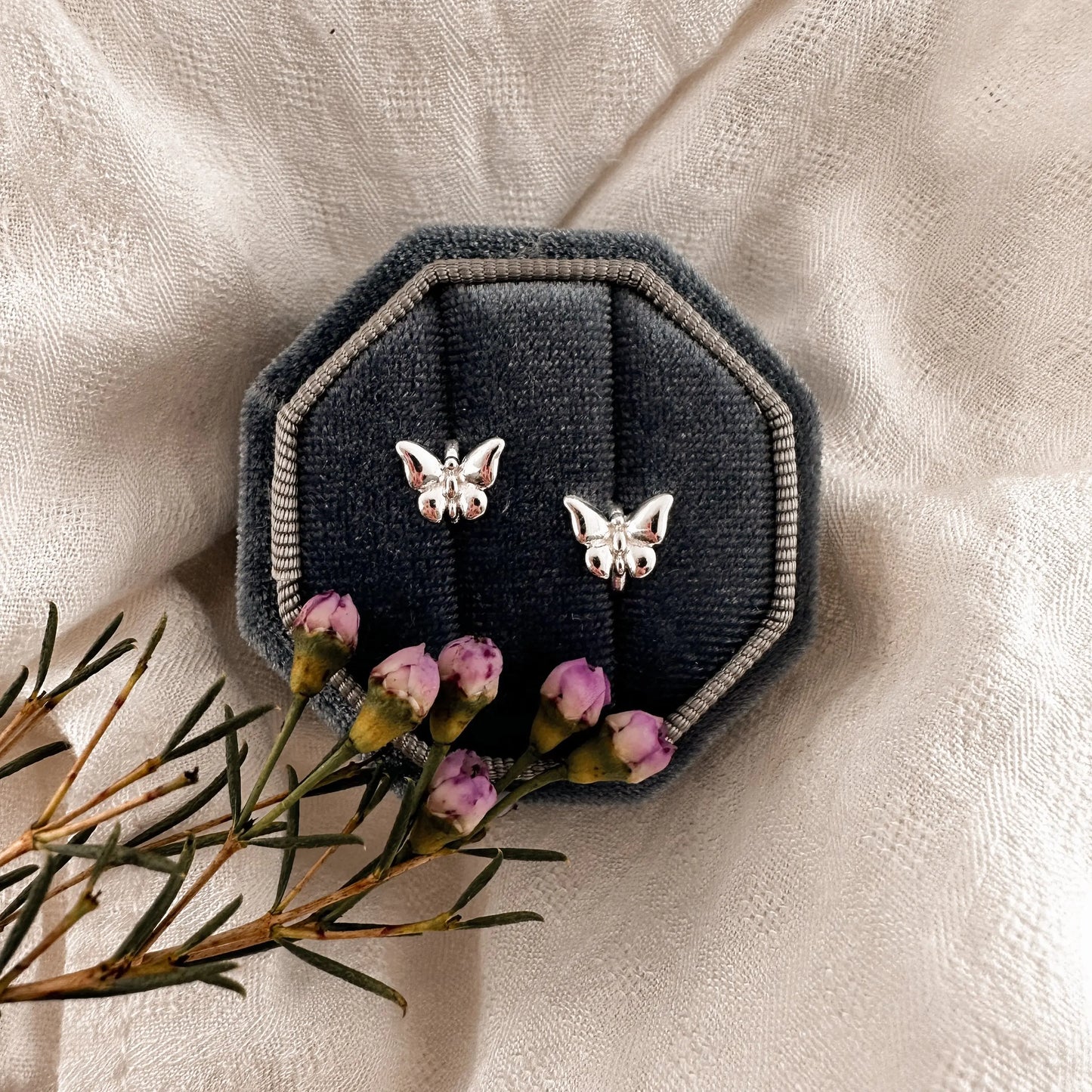 Silver Butterfly Huggies Lise's Pieces