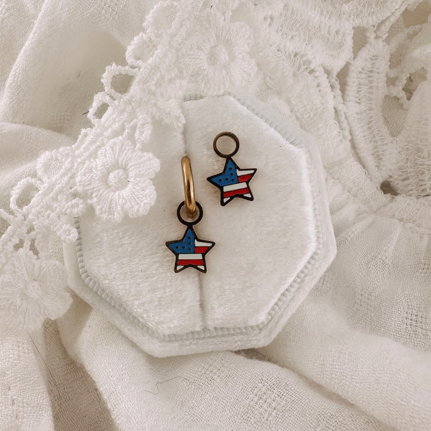 4th of July Hoop Charms Lise's Pieces