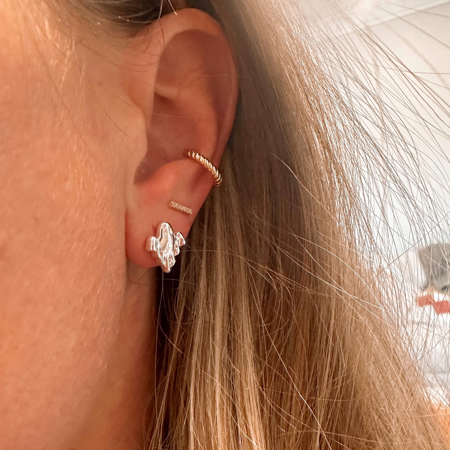 Ghost Studs - Silver