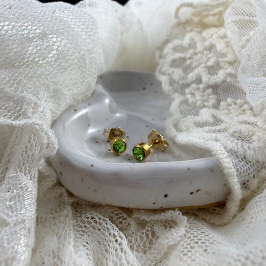 August birthstone studs Lise's Pieces