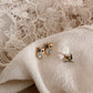 Crystal owl studs - gold