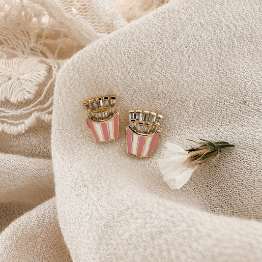 Crystal fry studs - gold