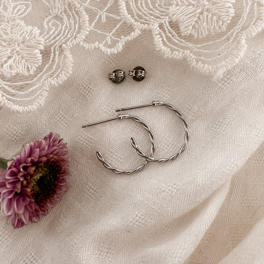 Twisted Hoops - Silver