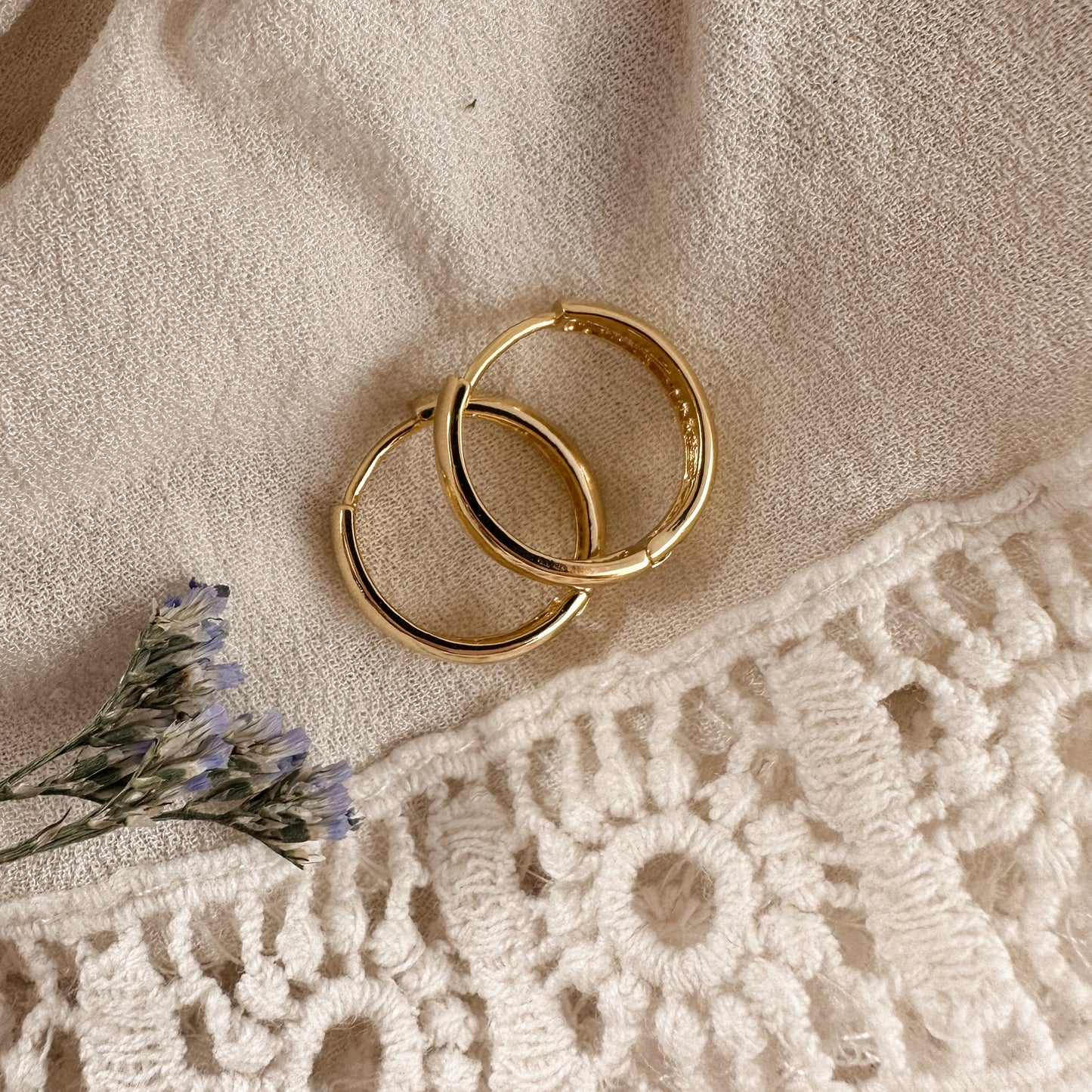 Flat gold hoops