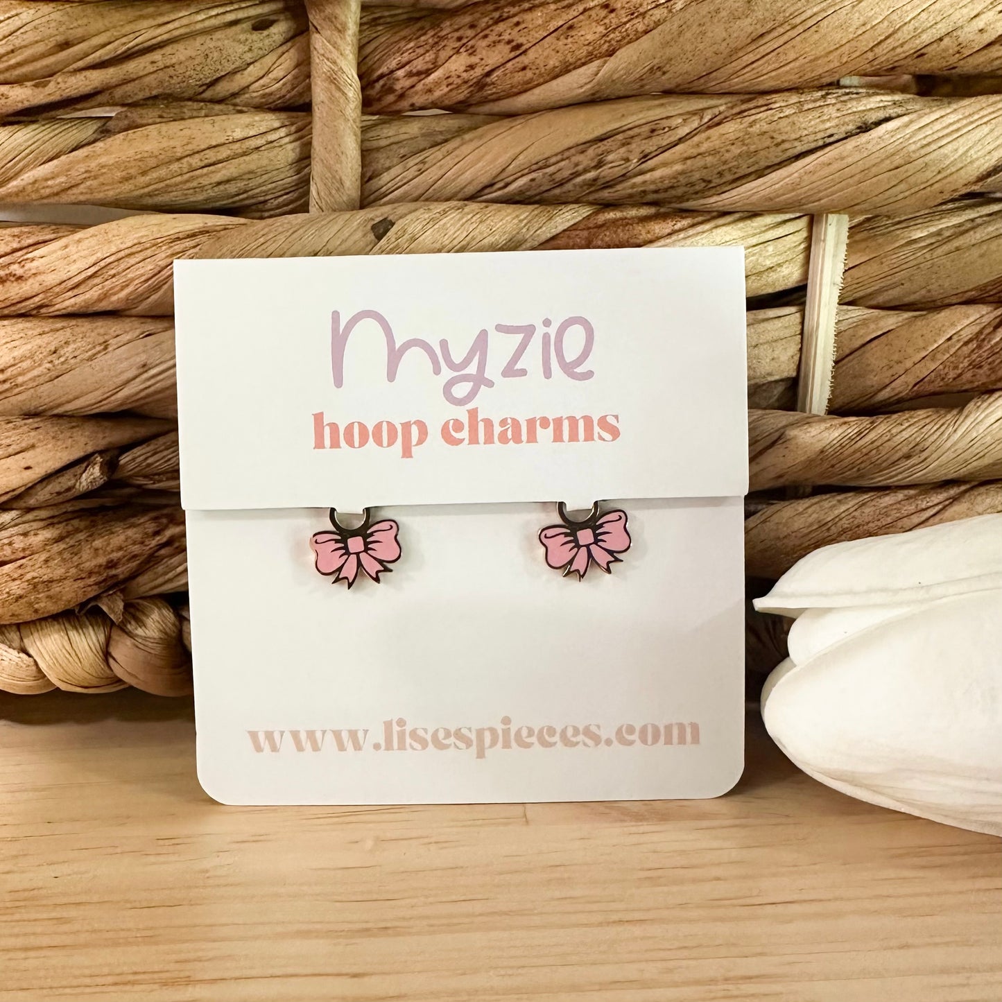 Pink bow hoop charms - Myzie collection