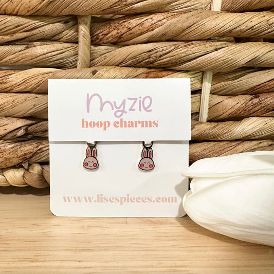 Blushing bunny hoop charms - Myzie collection