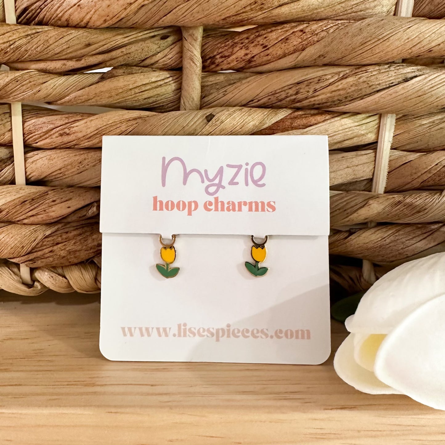 Spring tulip hoop charms - Myzie collection