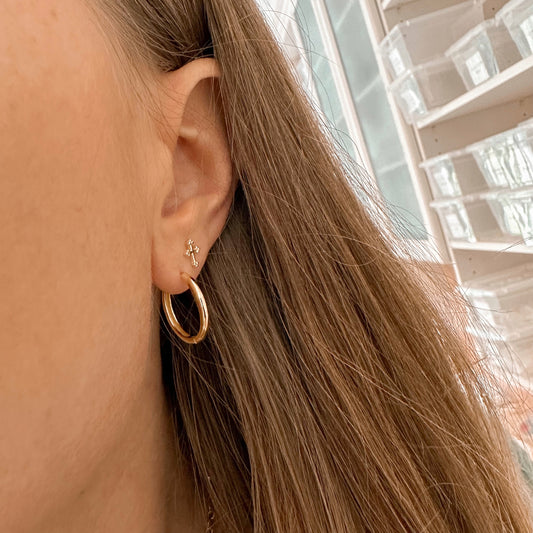 Everyday snap hoops - 10mm gold