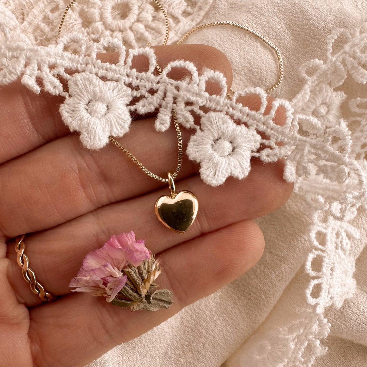 Small bubble heart necklace