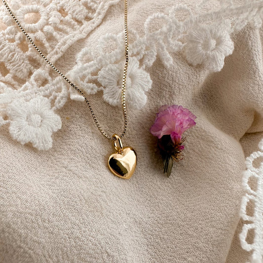 Small bubble heart necklace