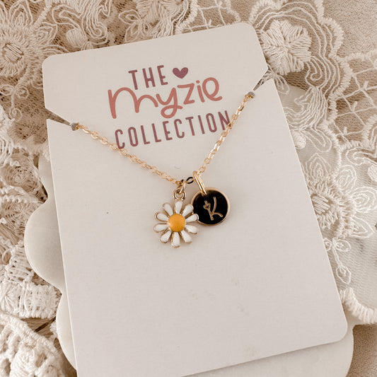 Monogram daisy necklace - Myzie collection