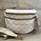 Oversized Crossbody - Beige Checkered