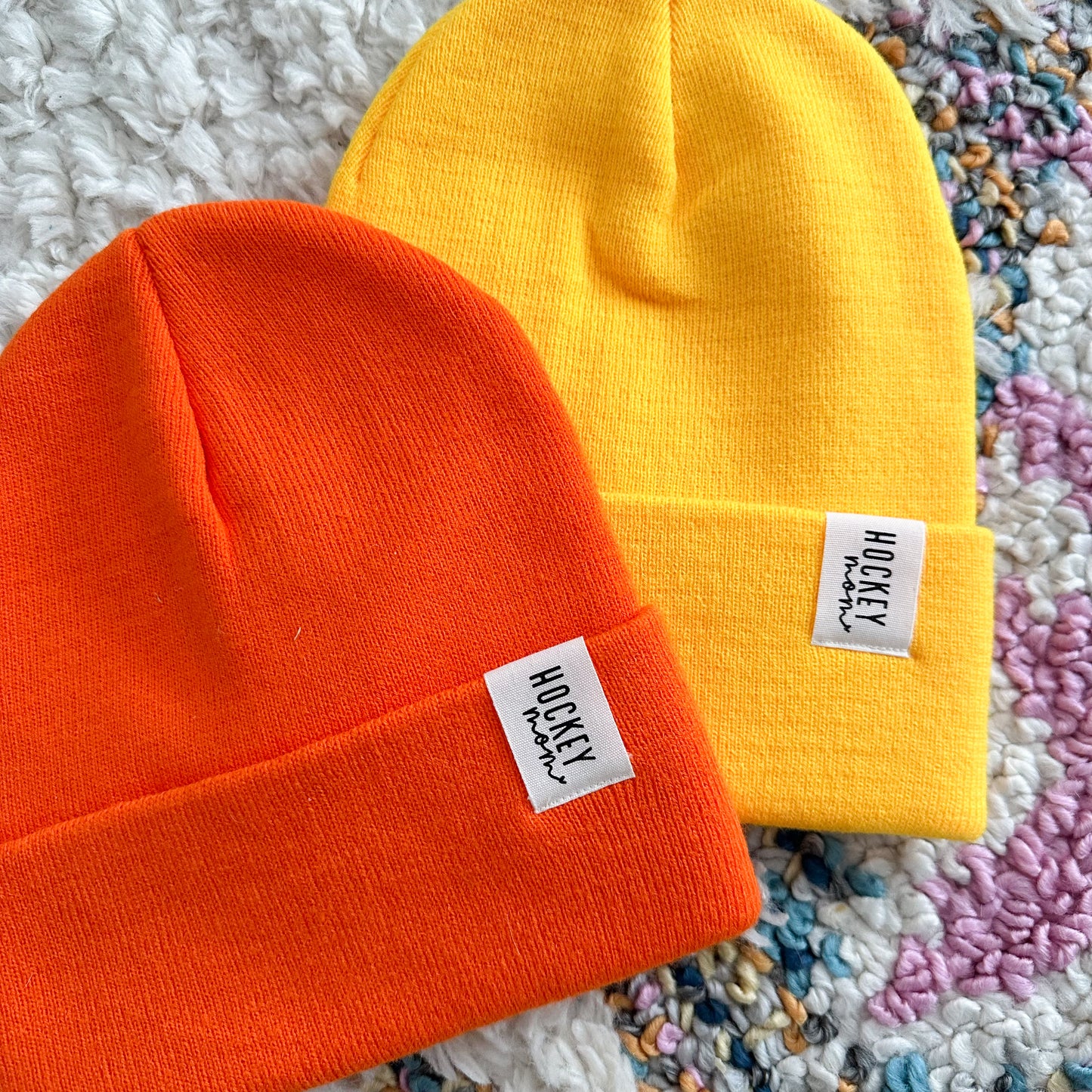 Hockey mom Toque / orange + yellow