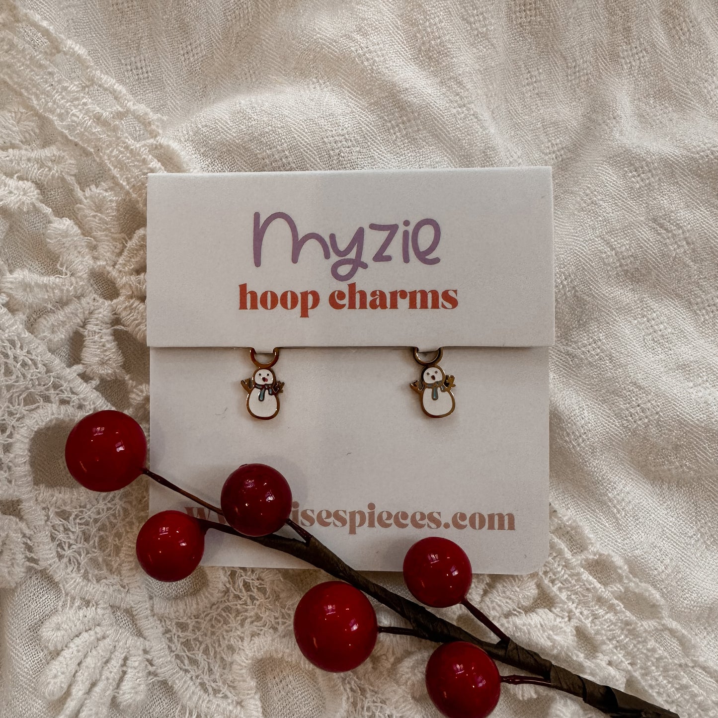 Snowman Hoop Charms - Myzie Collection