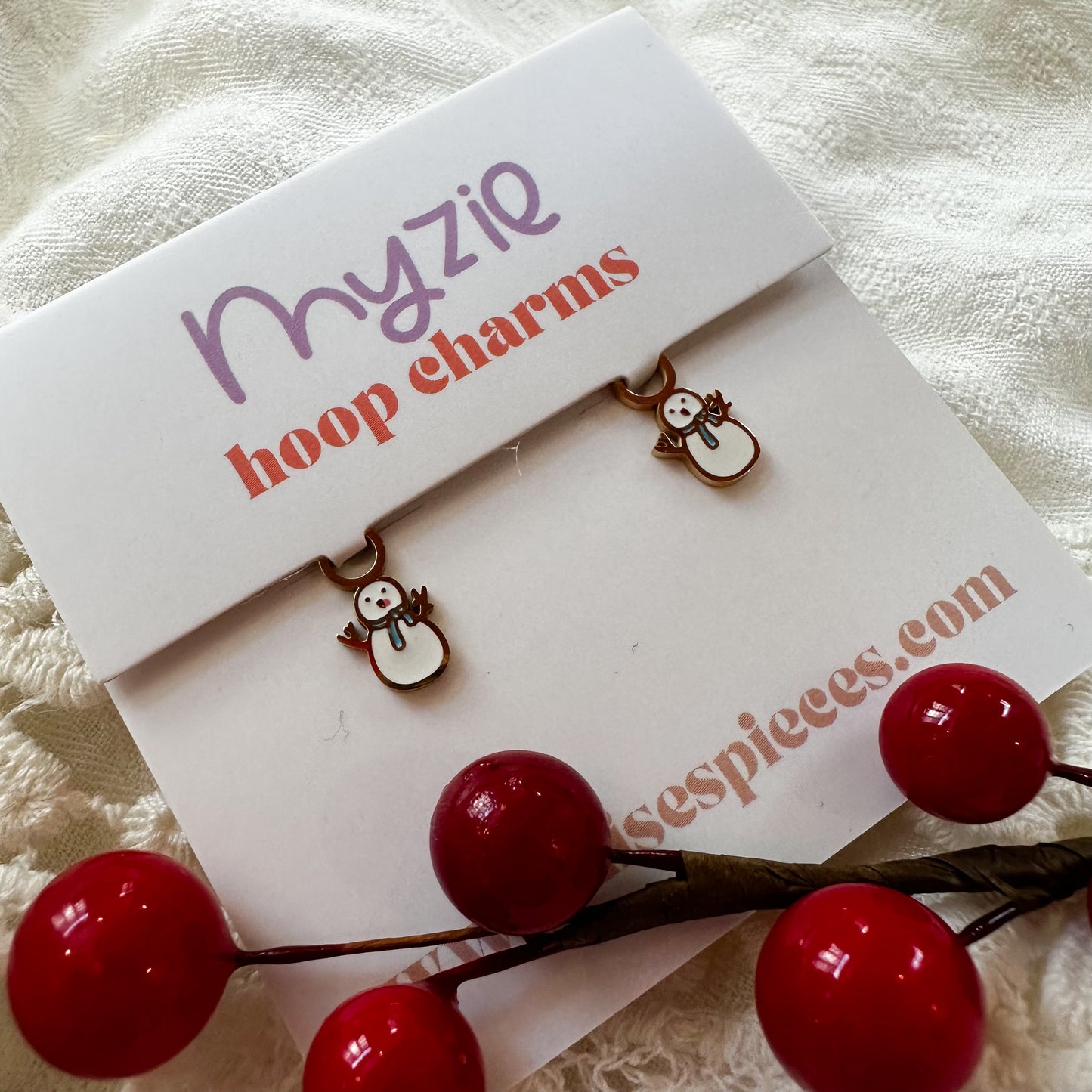 Snowman Hoop Charms - Myzie Collection
