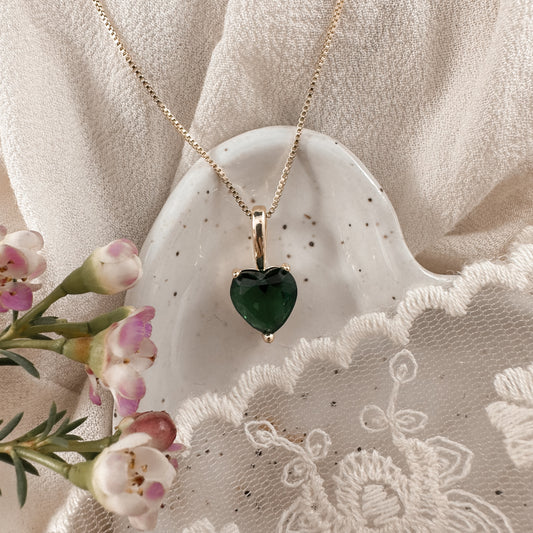 Emerald crystal heart