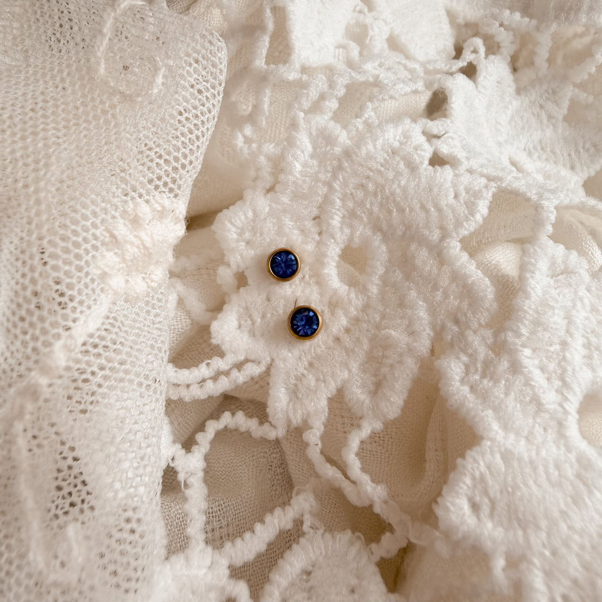 March birthstone studs Lise's Pieces