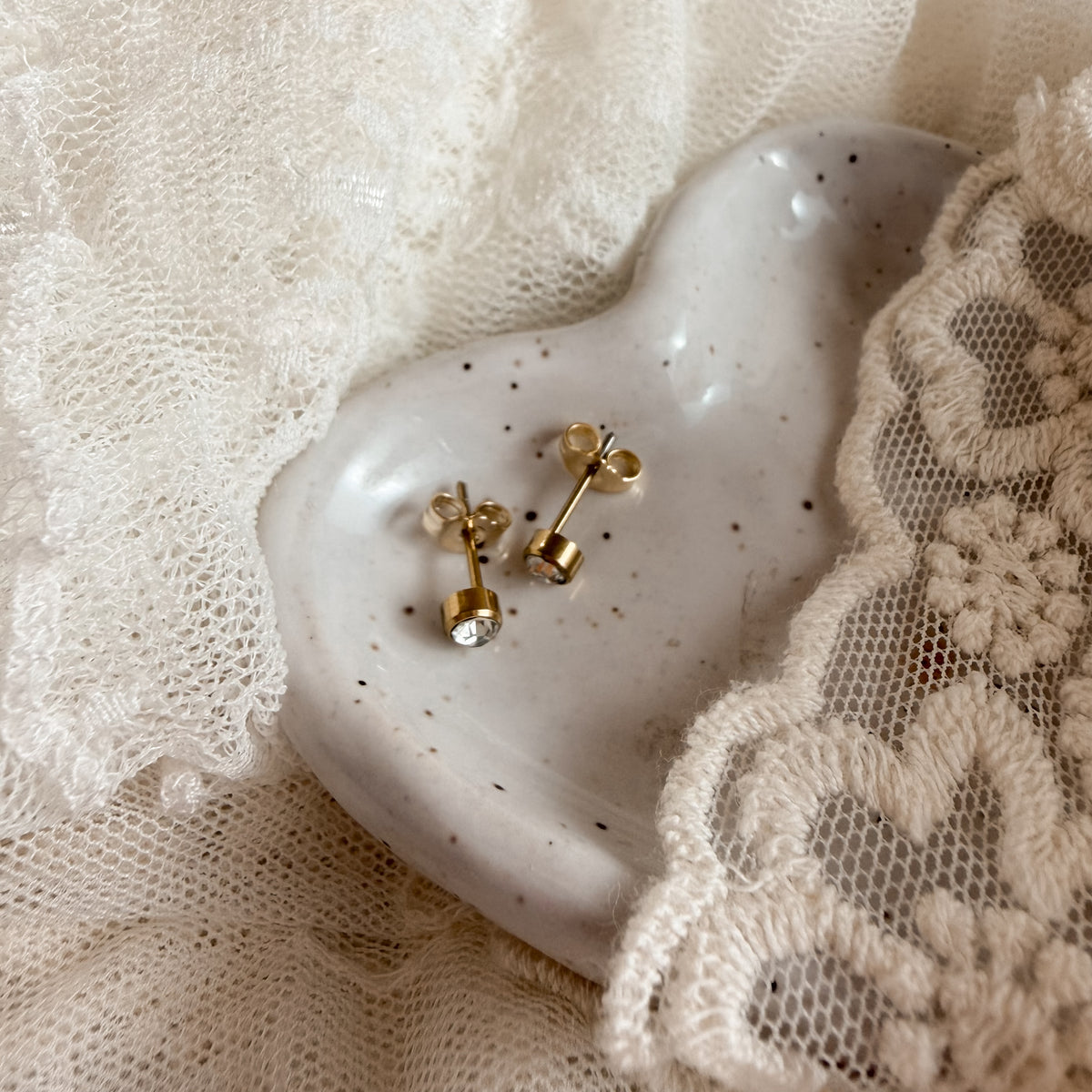 April birthstone studs Lise's Pieces